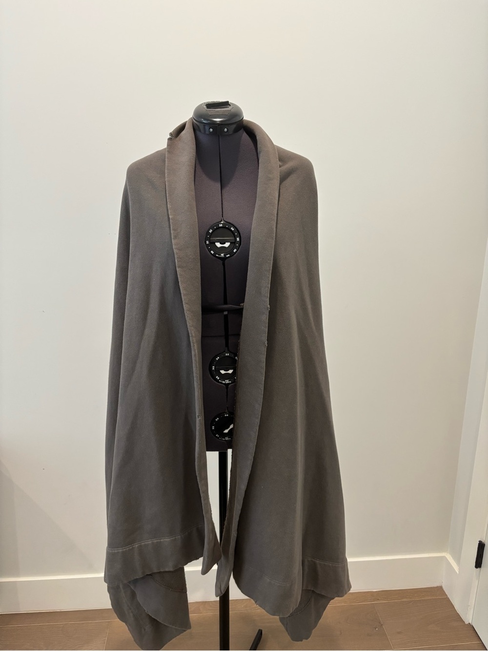 Rick Owens Taupe Draped Shawl Cape